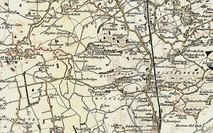 Old map of Lancaster Canal in 1903-1904