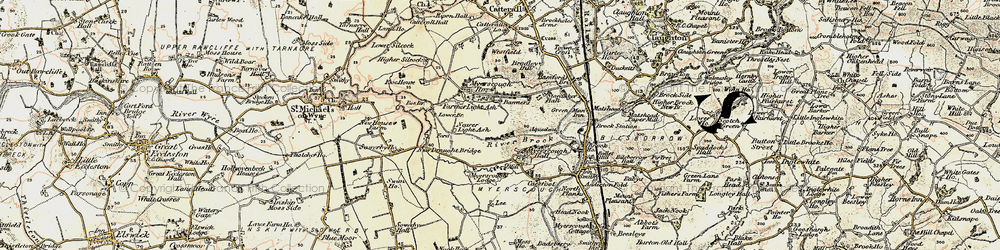 Old map of Lancaster Canal in 1903-1904