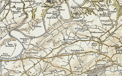 Old map of Alston Old Hall in 1903