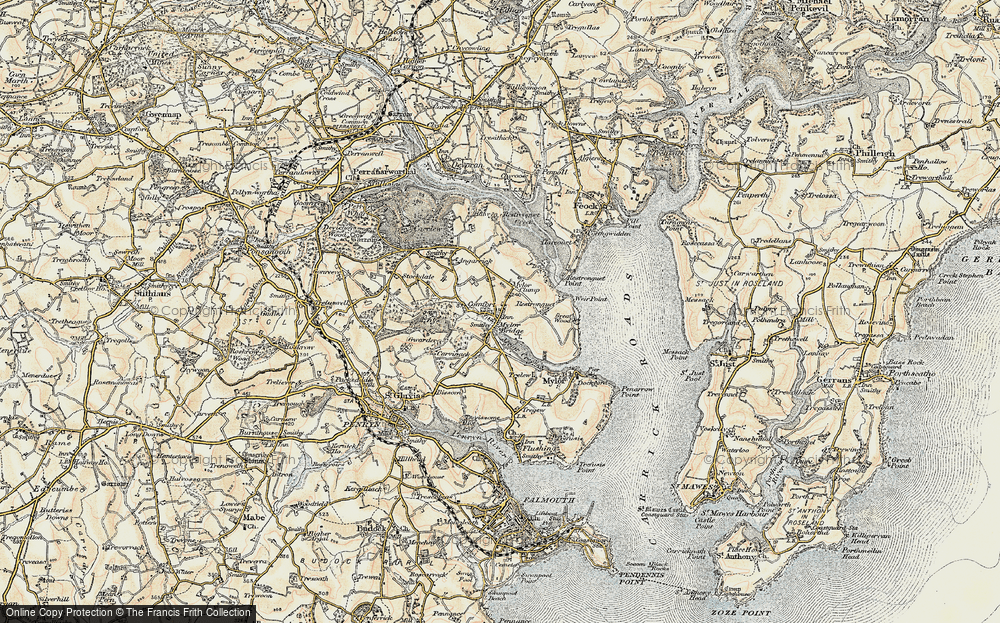 Old Map of Mylor Bridge, 1900 in 1900