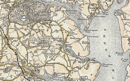 Old map of Mylor Bridge in 1900