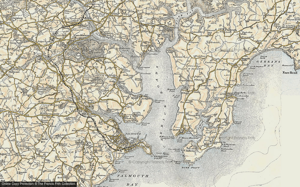 Old Map of Mylor Churchtown, 1900 in 1900