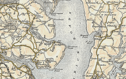 Old map of Mylor Churchtown in 1900