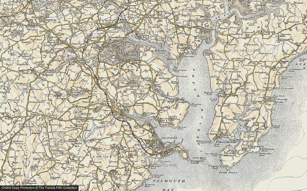 Old Map of Historic Map covering Woodlands in 1900