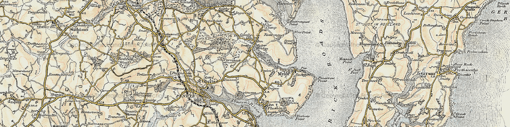 Old map of Mylor Creek in 1900