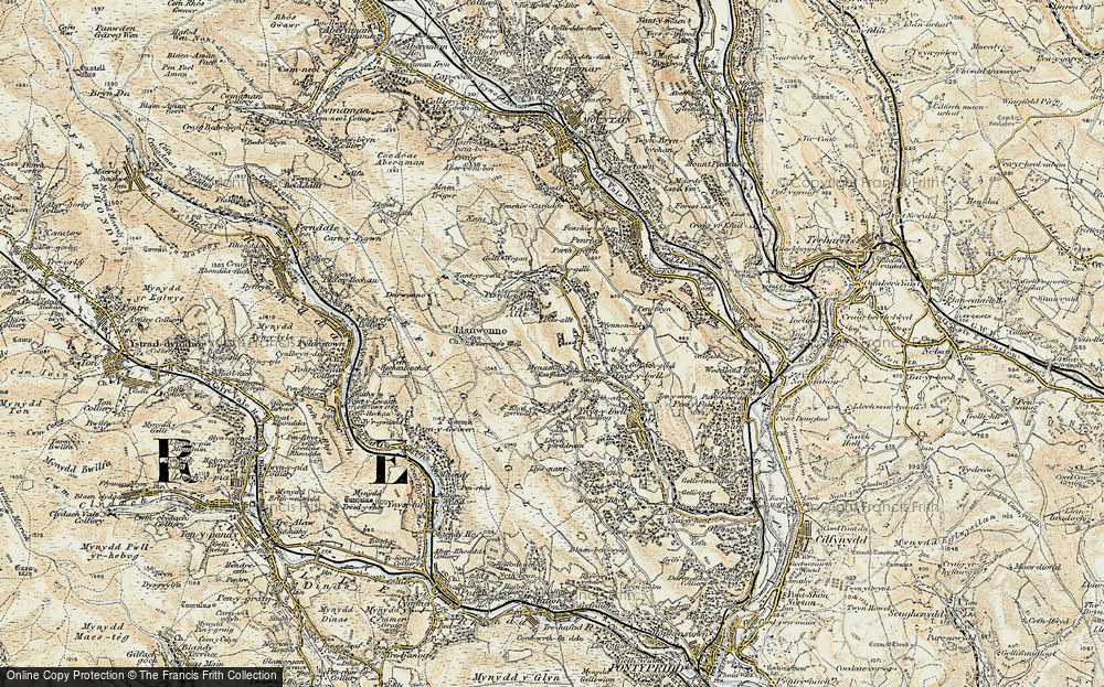 Old Map of Mynachdy, 1899-1900 in 1899-1900