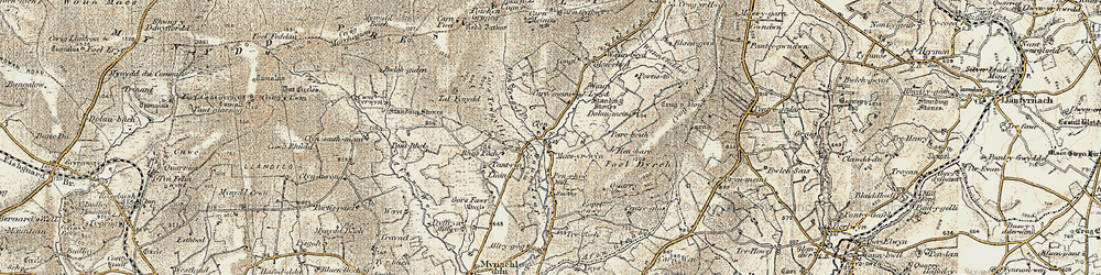 Old map of Mynachlog-ddu in 1901