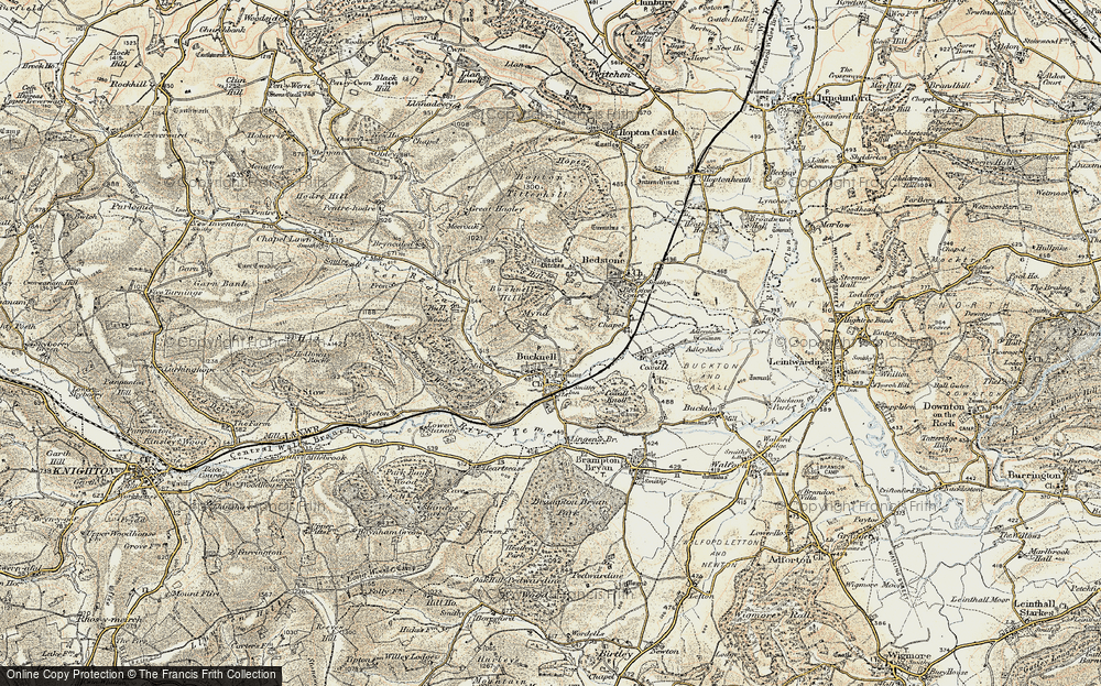 Old Map of Mynd, 1901-1903 in 1901-1903