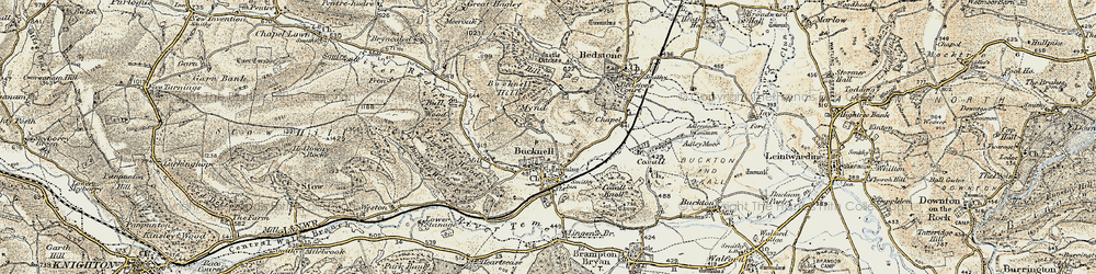 Old map of Bucknell Hill in 1901-1903