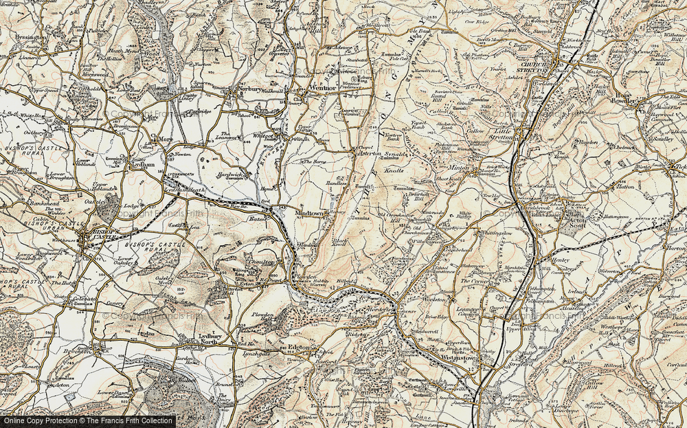 Old Map of Myndtown, 1902-1903 in 1902-1903