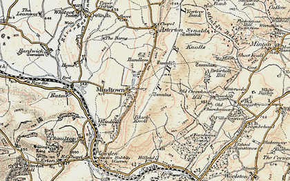 Old map of Myndtown in 1902-1903