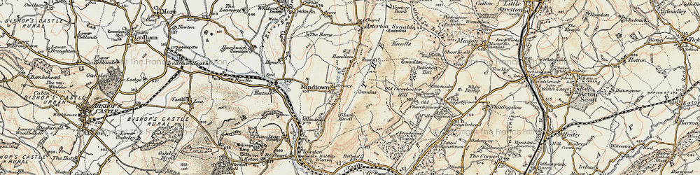 Old map of Myndtown in 1902-1903