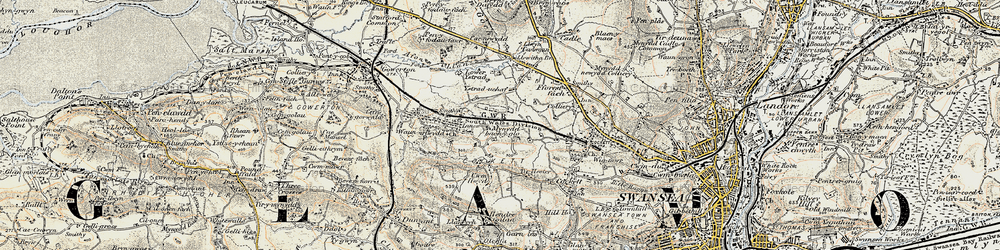 Old map of Mynydd-bach-y-glo in 1900-1901