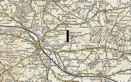 Old map of Mynydd Isa in 1902-1903
