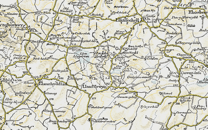 Old map of Mynydd Mechell in 1903-1910