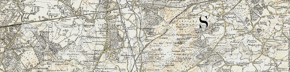 Old map of Mytchett Place in 1897-1909