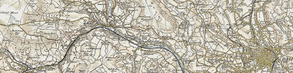 Old map of Mytholmroyd in 1903