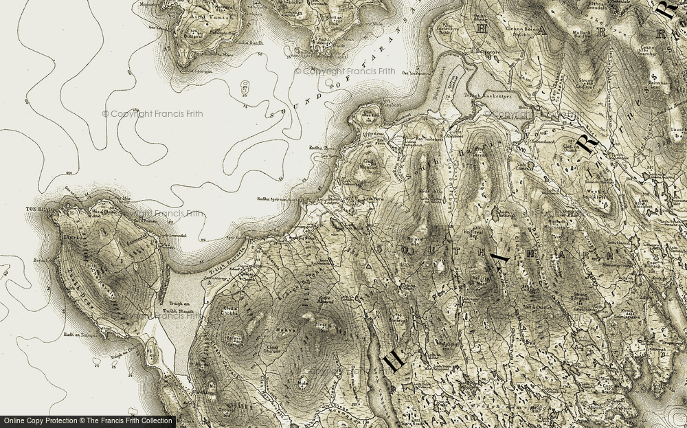 Old Map of Na Buirgh, 1908-1911 in 1908-1911