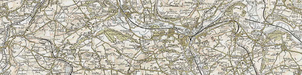 Old map of Nab Wood in 1903-1904