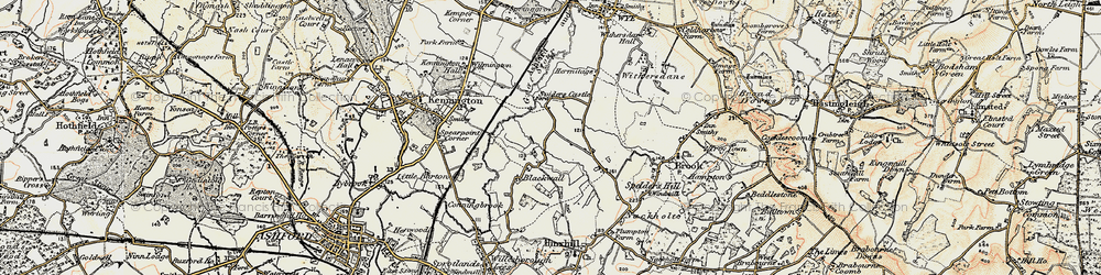 Old map of Naccolt in 1897-1898