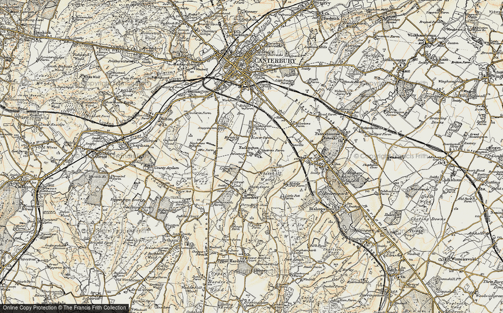 Old Map of Nackington, 1898-1899 in 1898-1899