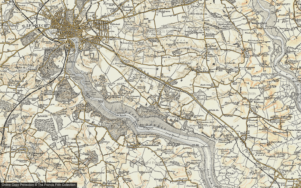 Old Map of Nacton, 1898-1901 in 1898-1901