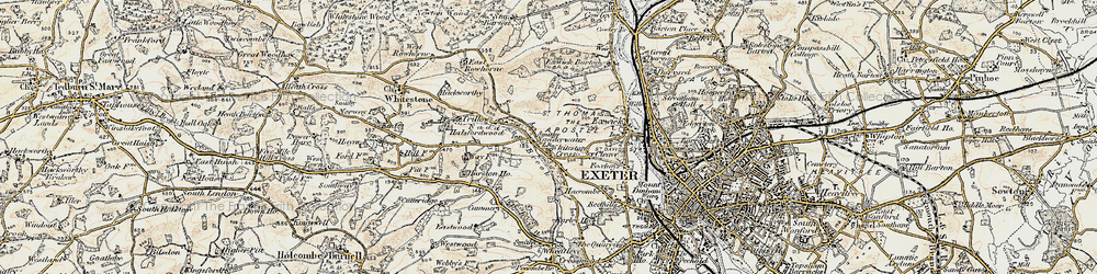 Old map of Nadderwater in 1899