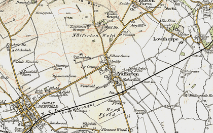 Old map of Nafferton in 1903-1904