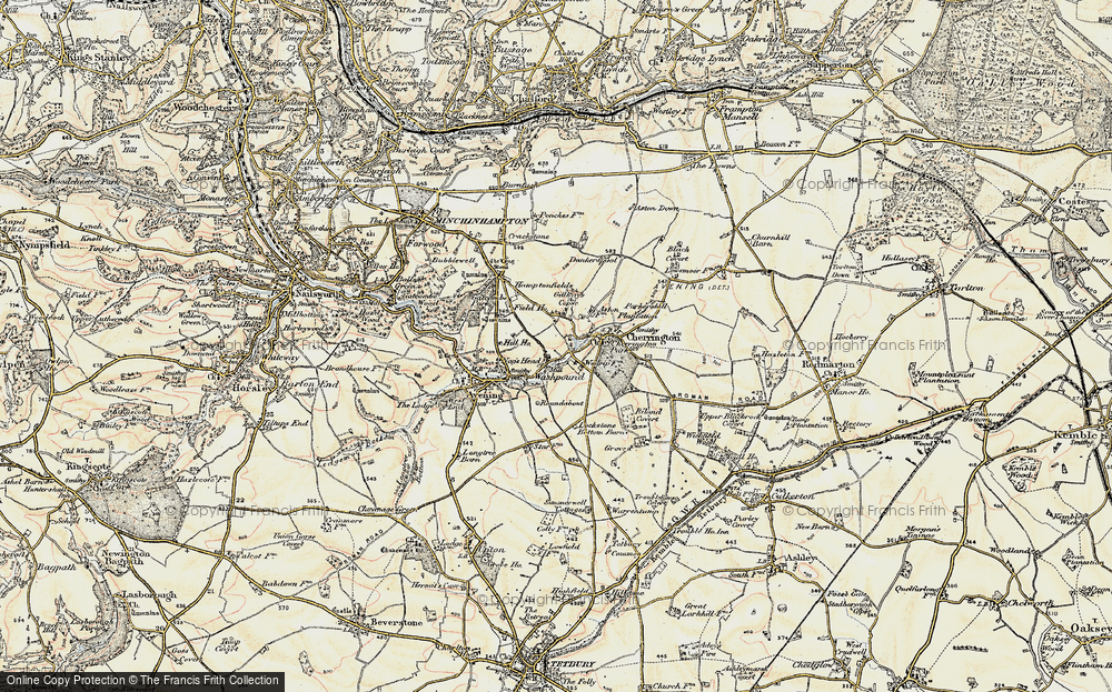 Old Map of Historic Map covering Westrip Farm Ho in 1898-1899