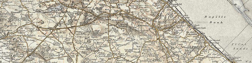 Old map of Naid-y-march in 1902-1903