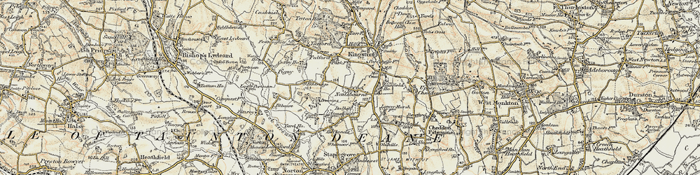 Old map of Nailsbourne in 1898-1900