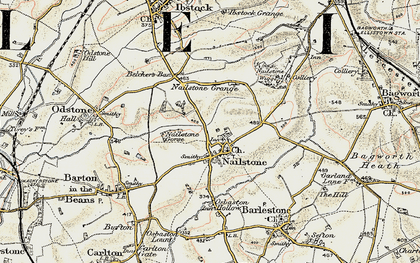 Old map of Nailstone in 1902-1903