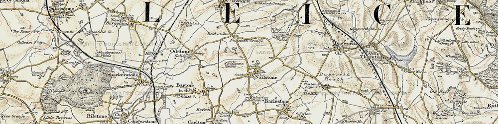 Old map of Nailstone in 1902-1903