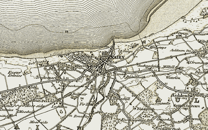 Old map of Nairn in 1911-1912