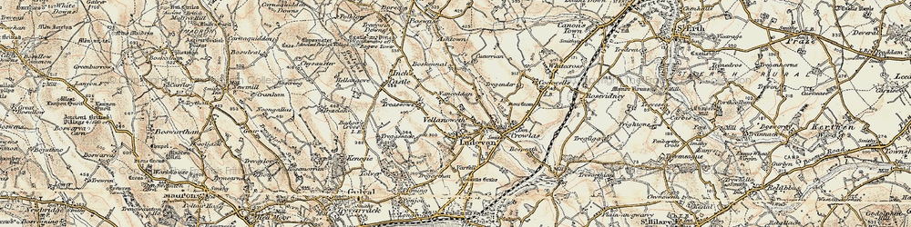 Old map of Nanceddan in 1900