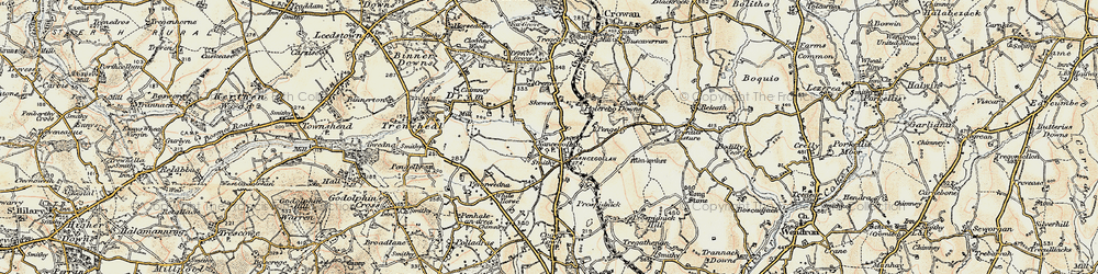 Old map of Nancegollan in 1900