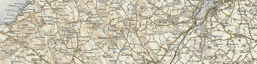 Old map of Borea in 1900
