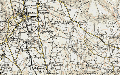 Old map of Ashworth Moor Resr in 1903