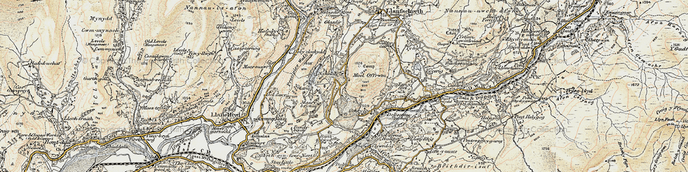 Old map of Ochr y Foel in 1902-1903