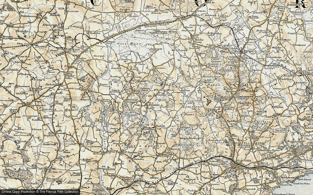 Old Map of Nanpean, 1900 in 1900