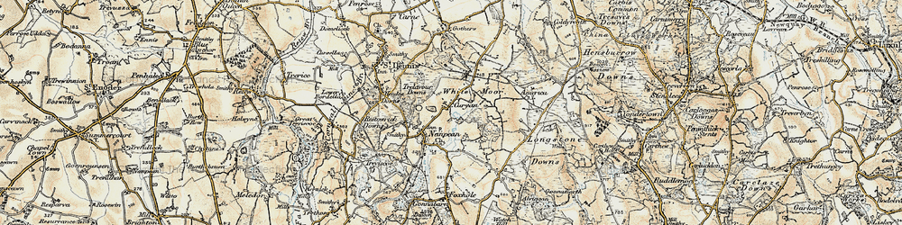 Old map of Nanpean in 1900