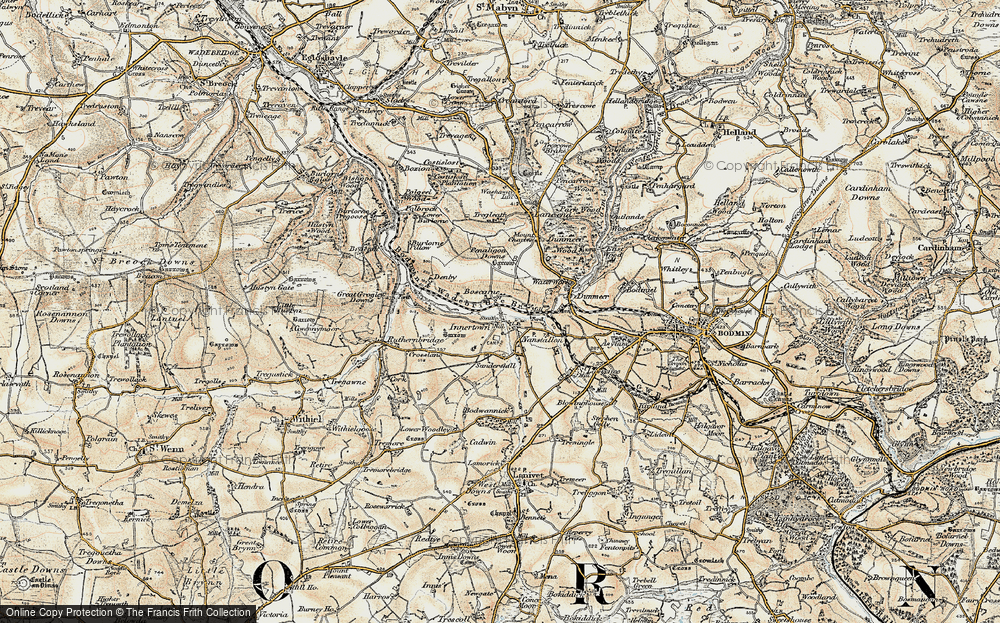 Old Map of Historic Map covering Boscarne in 1900