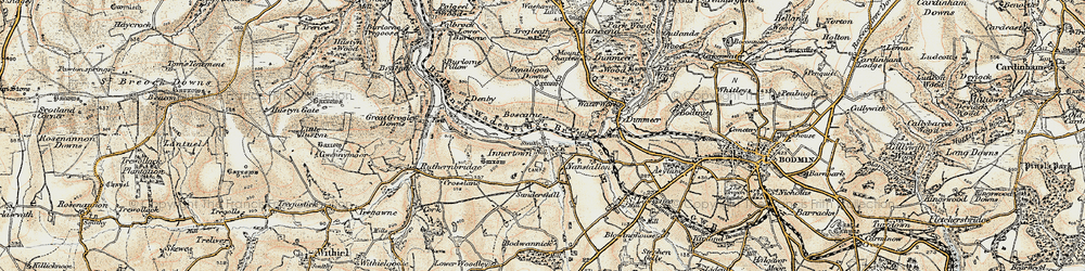 Old map of Nanstallon in 1900