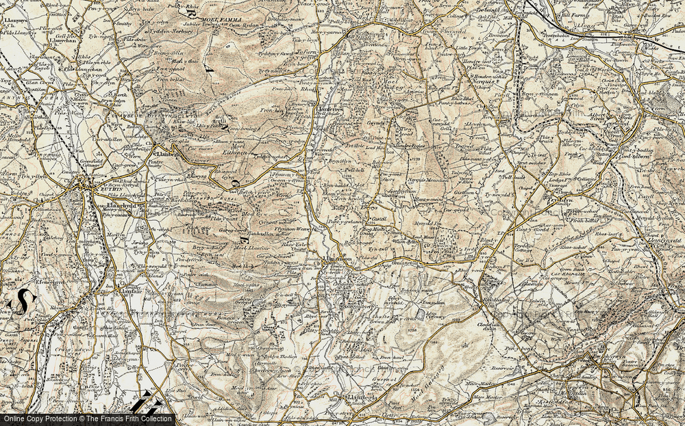 Old Map of Historic Map covering Bryn-haidd in 1902-1903