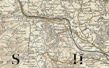 Old map of Nant Alyn in 1902-1903