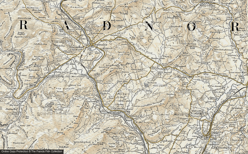 Old Map of Historic Map covering Yr Hysfa in 1900-1903