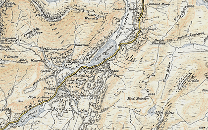 Old map of Nant Gwynant in 1903