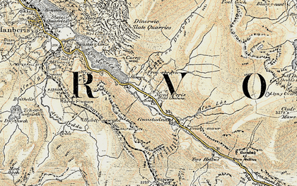 Old map of Afon Arddu in 1903-1910