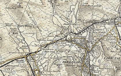Old map of Nant-y-Bwch in 1899-1900