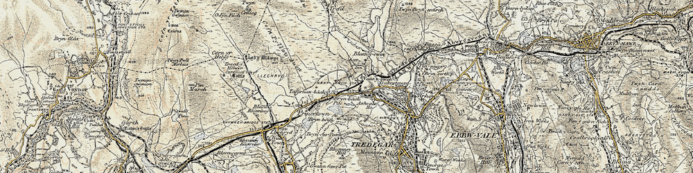 Old map of Nant-y-Bwch in 1899-1900